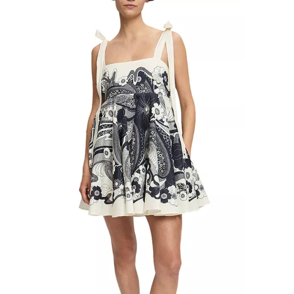 Alémais Mickey Navy White Mini Dress Linen 2 Sundress